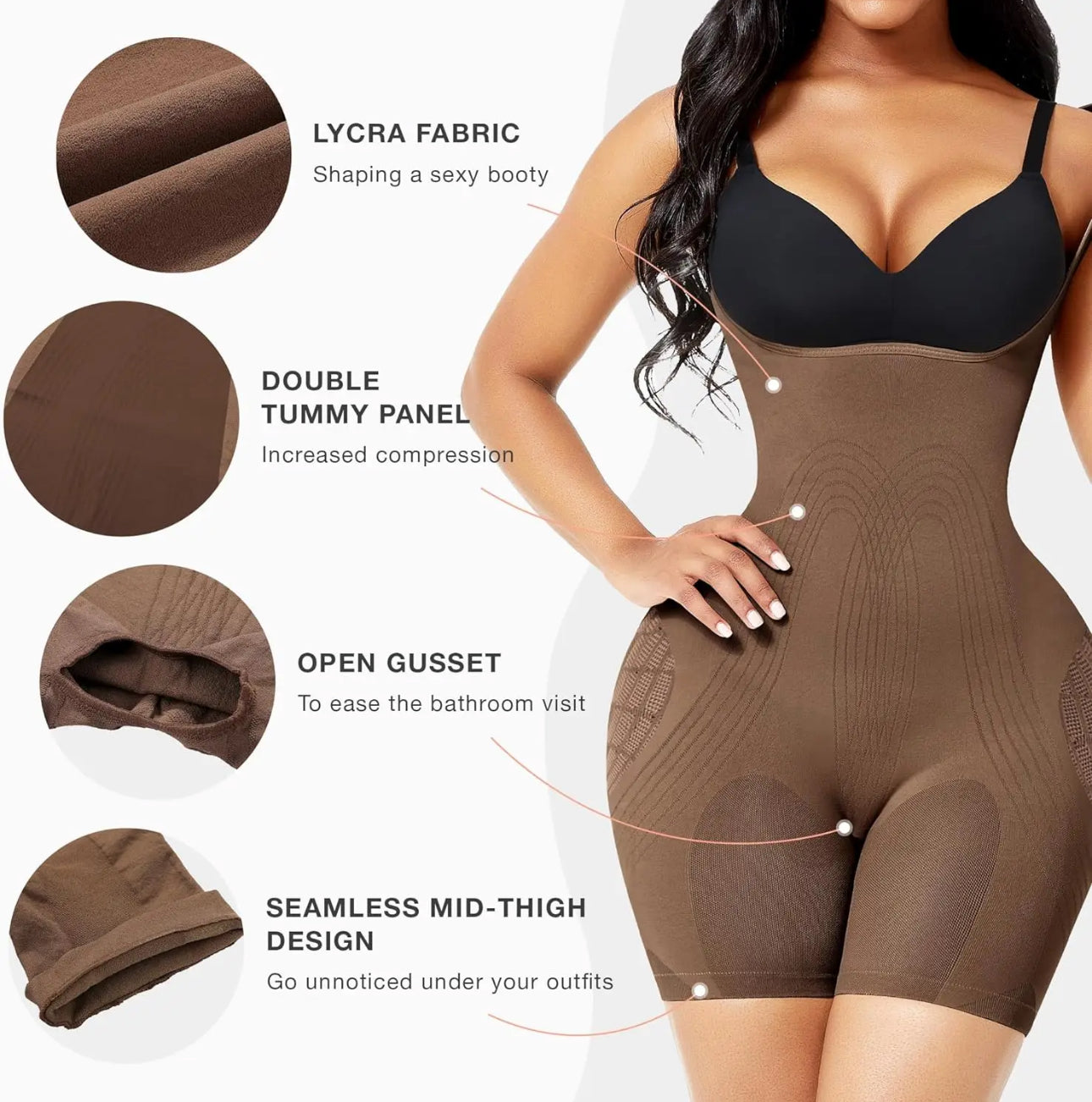 High-Compression Shapewear Jumpsuit for a Lifted Look